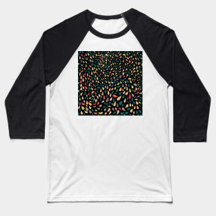 Colorful Drops Abstract Geometric Pattern Baseball T-Shirt